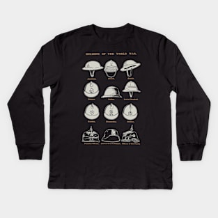 Helmets of the World War 1 Kids Long Sleeve T-Shirt